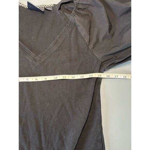 Maeve by Anthropologie womens dress size XS black fitted pouffy sleeves - Picture 5 of 9